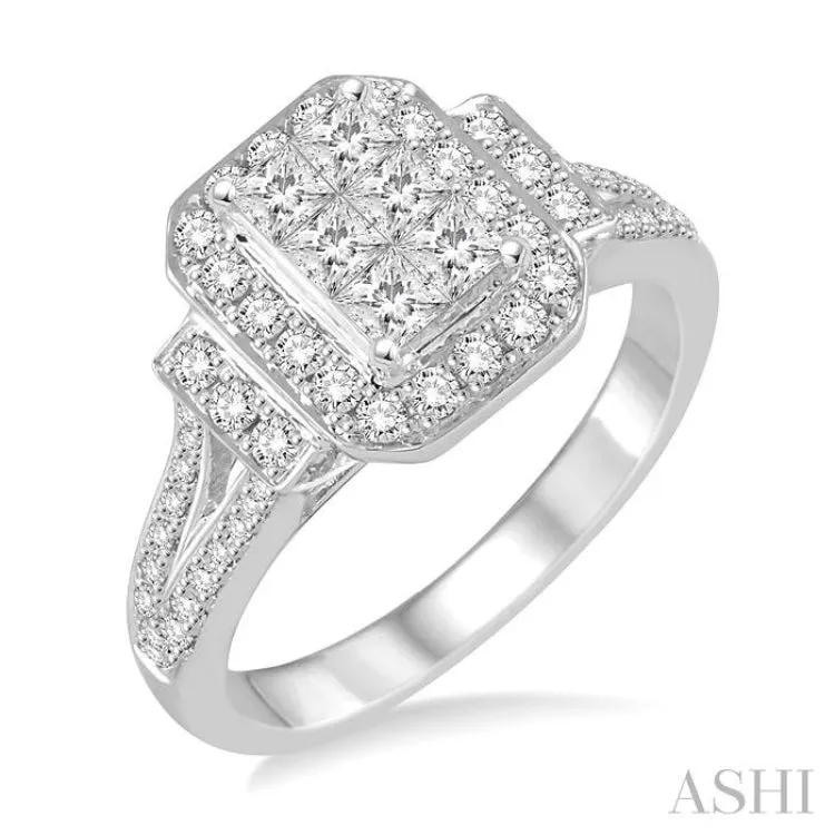 1 Ctw Diamond Lovebright Ring in 14K White Gold