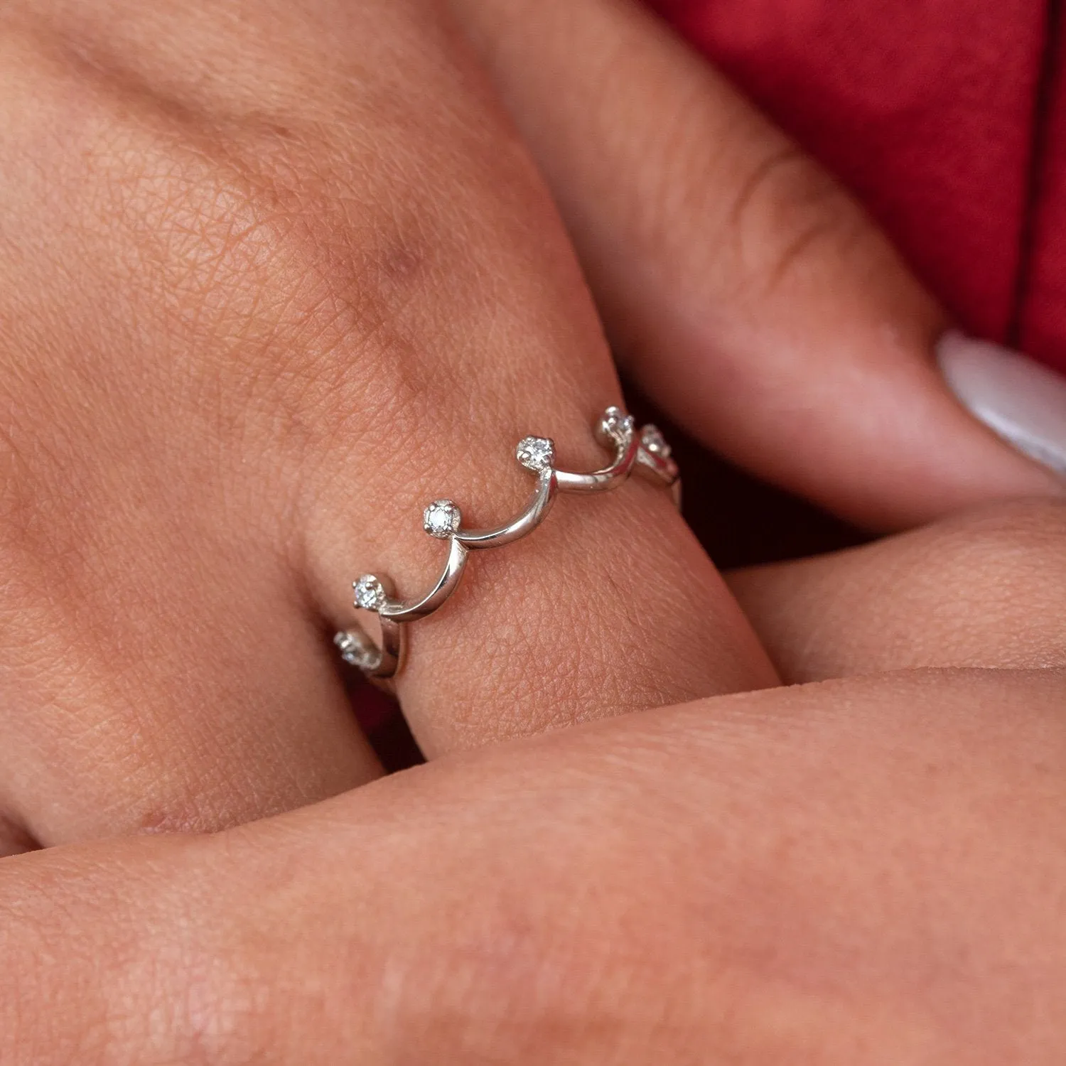 14k Coronet Narrative Ring Stack