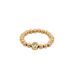 14kt Gold Filled Stacking Ring 3mm with CZ Pendant