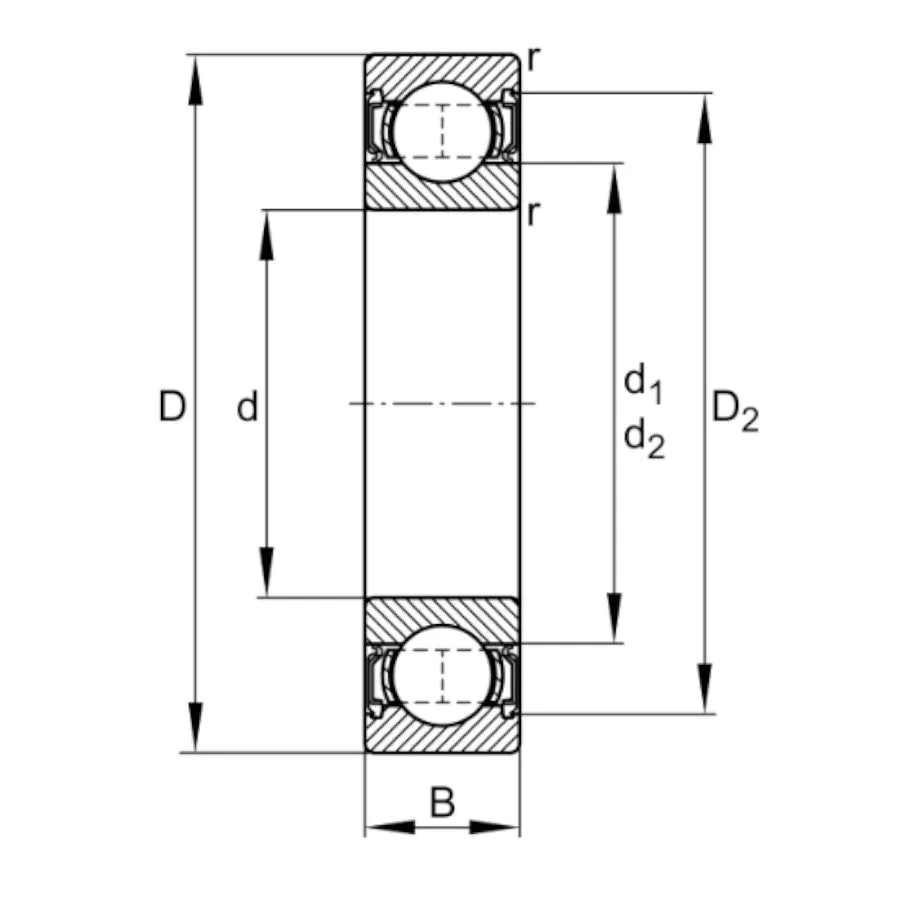 6009-2RSR FAG Sealed Deep Groove Ball Bearing 45x75x16mm