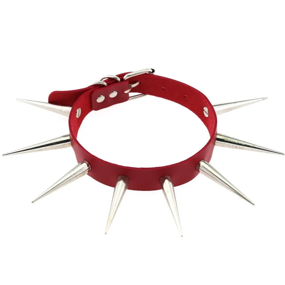 Big Long Spiked Choker Punk Collar Women Men Rivets Studded Chocker Chunky Necklace  Goth Jewelry Metal Gothic Emo  Accessories