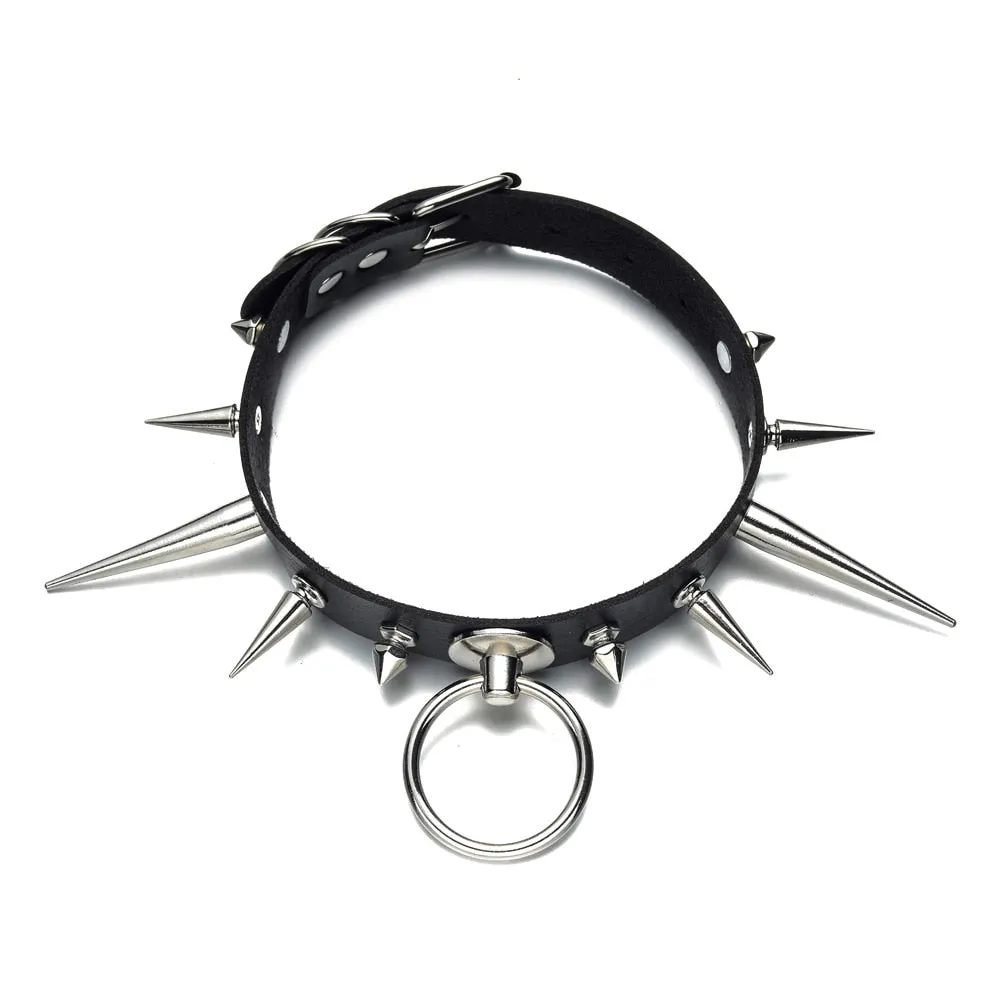 Big Long Spiked Choker Punk Collar Women Men Rivets Studded Chocker Chunky Necklace  Goth Jewelry Metal Gothic Emo  Accessories