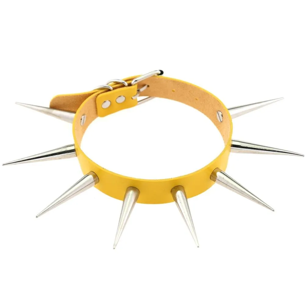 Big Long Spiked Choker Punk Collar Women Men Rivets Studded Chocker Chunky Necklace  Goth Jewelry Metal Gothic Emo  Accessories
