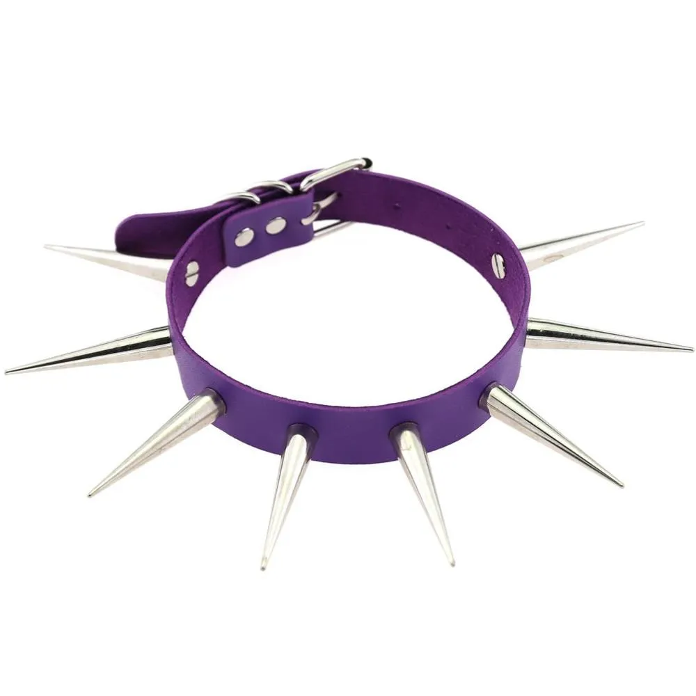 Big Long Spiked Choker Punk Collar Women Men Rivets Studded Chocker Chunky Necklace  Goth Jewelry Metal Gothic Emo  Accessories