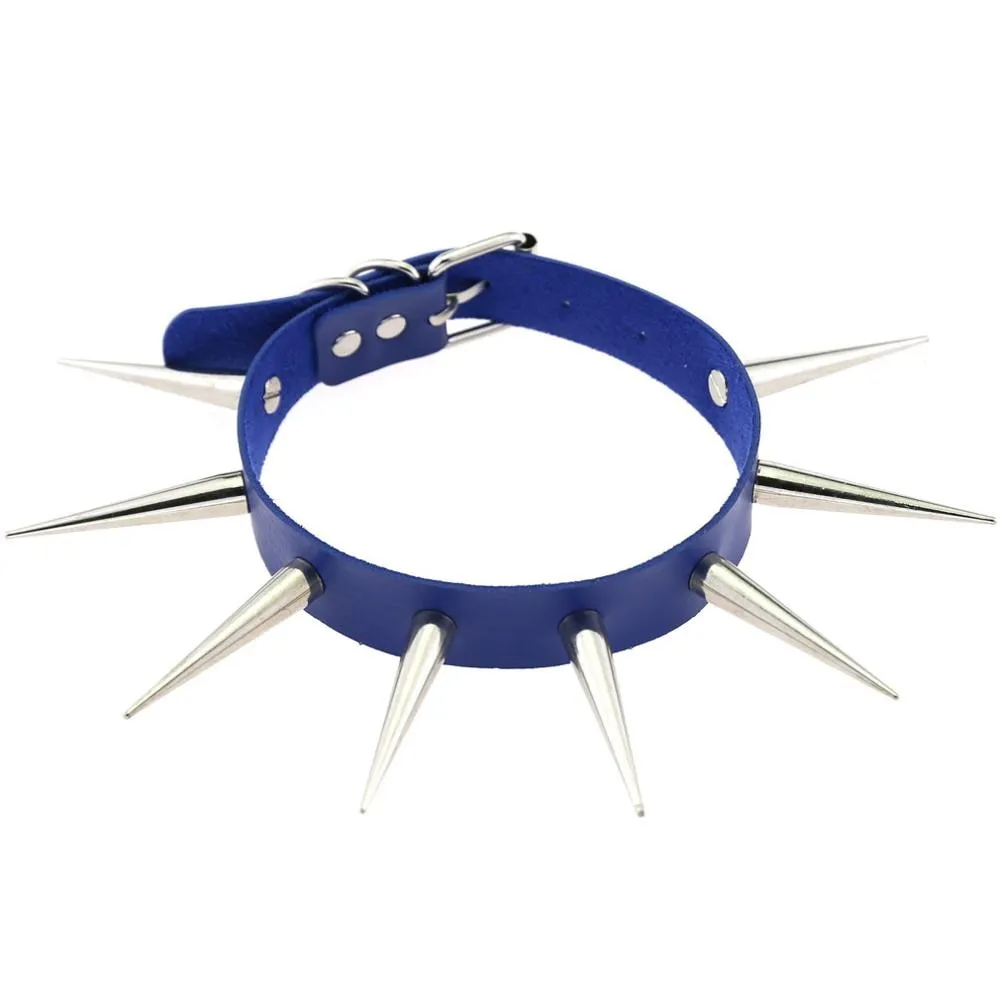 Big Long Spiked Choker Punk Collar Women Men Rivets Studded Chocker Chunky Necklace  Goth Jewelry Metal Gothic Emo  Accessories
