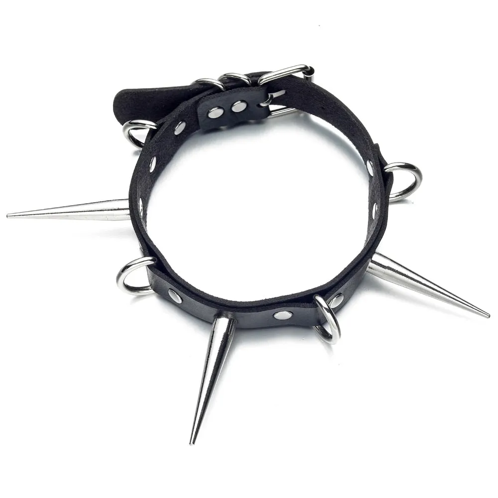 Big Long Spiked Choker Punk Collar Women Men Rivets Studded Chocker Chunky Necklace  Goth Jewelry Metal Gothic Emo  Accessories