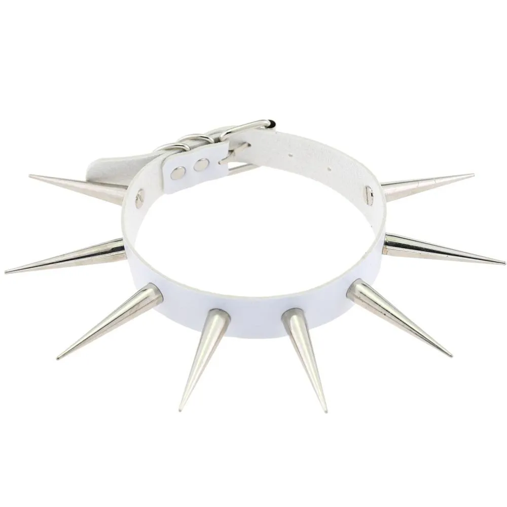 Big Long Spiked Choker Punk Collar Women Men Rivets Studded Chocker Chunky Necklace  Goth Jewelry Metal Gothic Emo  Accessories