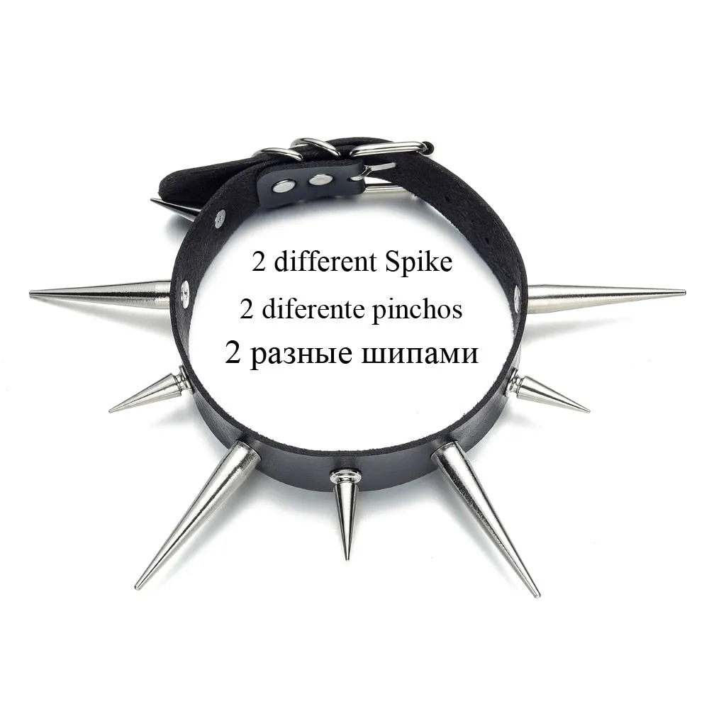 Big Long Spiked Choker Punk Collar Women Men Rivets Studded Chocker Chunky Necklace  Goth Jewelry Metal Gothic Emo  Accessories