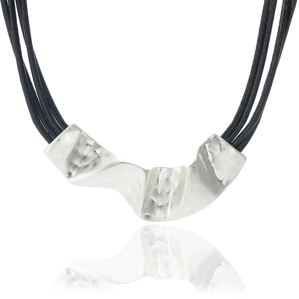 Black Leather Chokers chunky Necklace for women pendant Jewelry