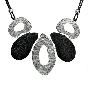 boho Big Metal Geometric Pendant Chunky Necklace Statement Maxi Jewelry For Women
