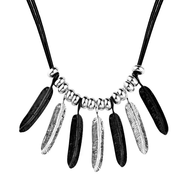 boho Big Metal Geometric Pendant Chunky Necklace Statement Maxi Jewelry For Women
