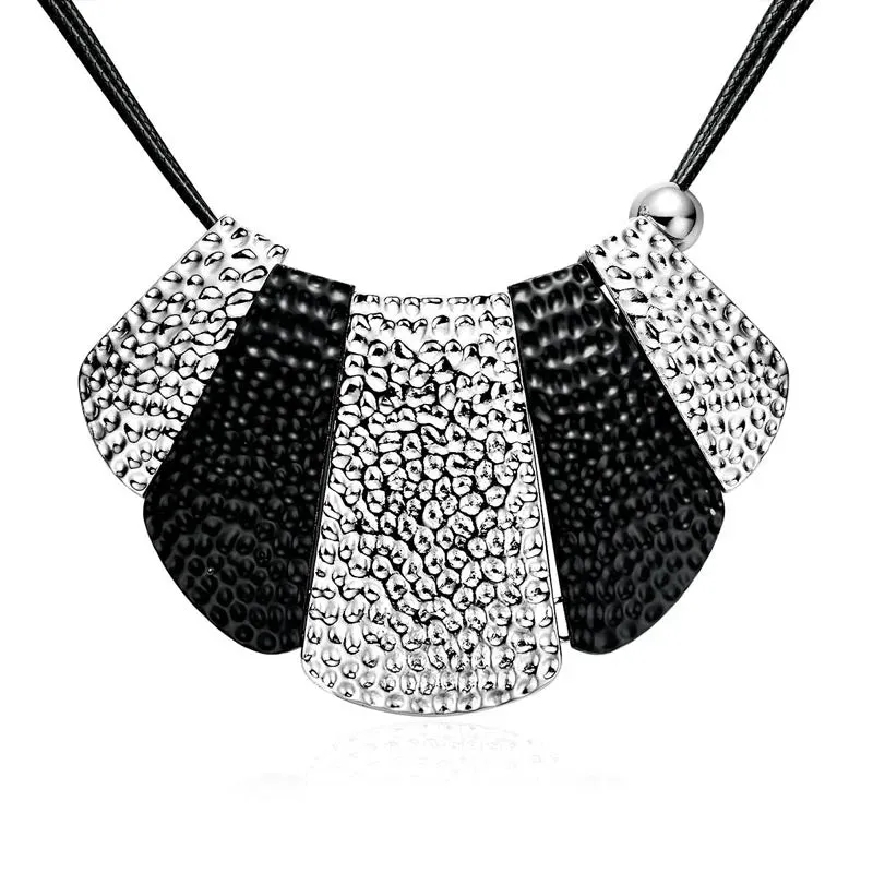 boho Big Metal Geometric Pendant Chunky Necklace Statement Maxi Jewelry For Women