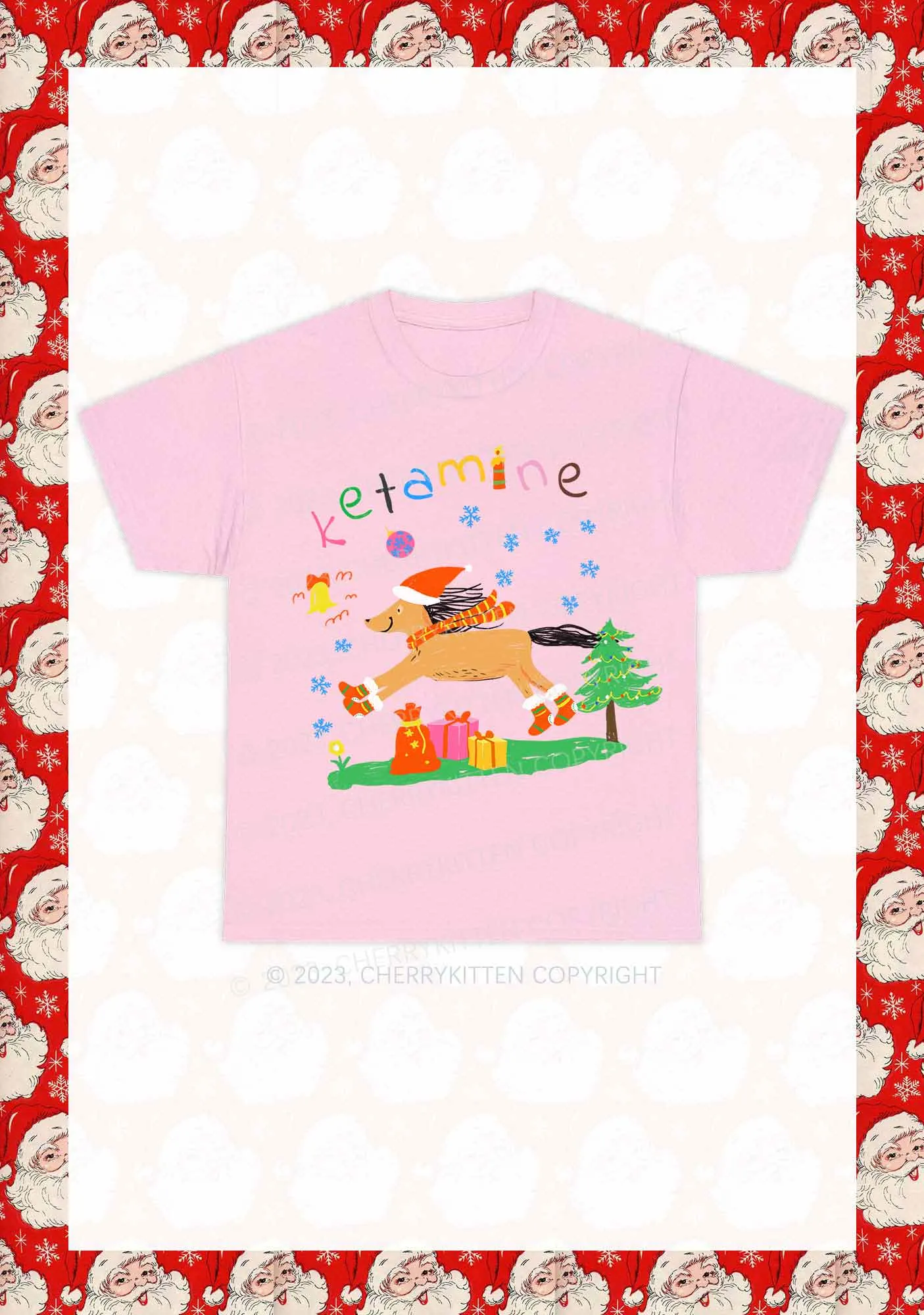 Christmas Snowflake Pony Y2K Chunky Shirt Cherrykitten