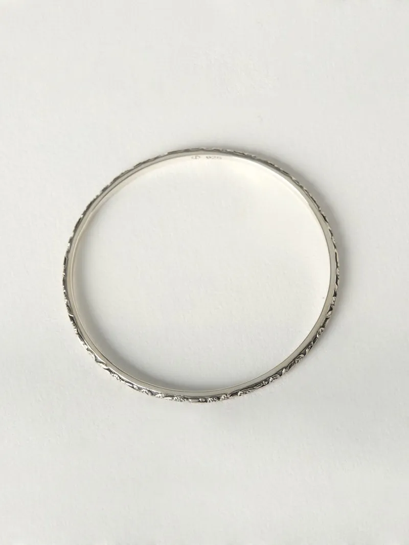 Daisy Chain Bangle | Silver