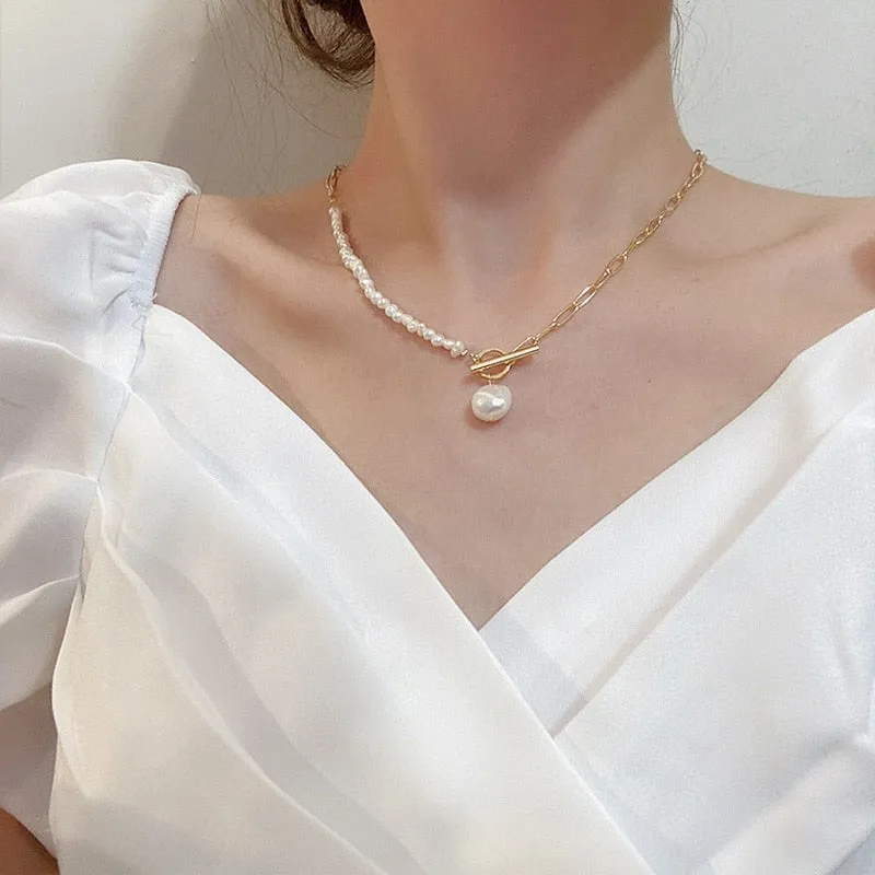 Elegant Natural Freshwater Pearl Necklace