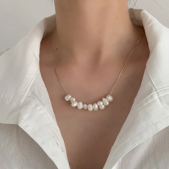 Elegant Natural Freshwater Pearl Necklace