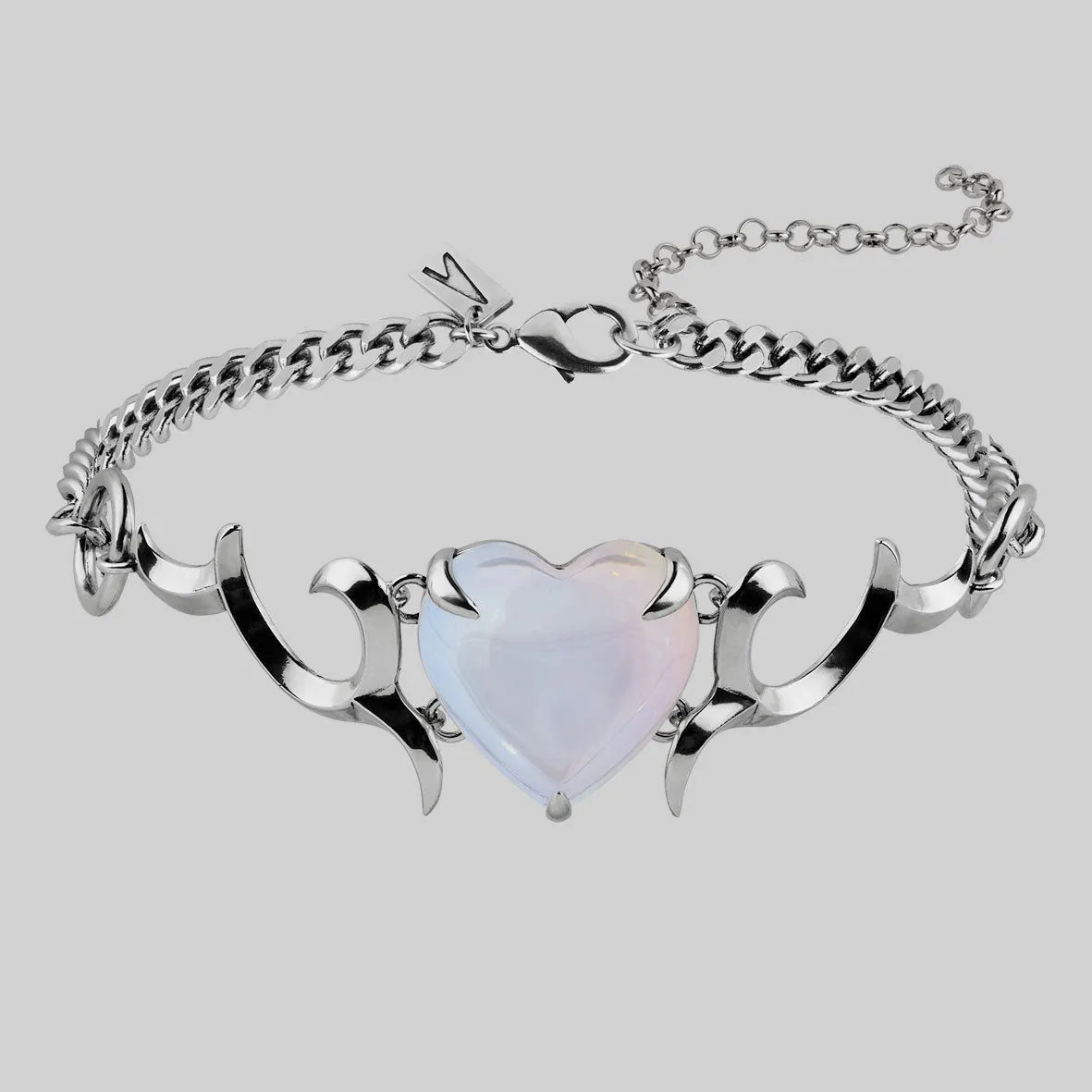 GALACTIC. Cosmic Waves Heart Choker - Silver