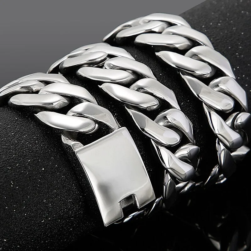 Heavy Stainless Steel 25MM 27" Chain Men's Necklace