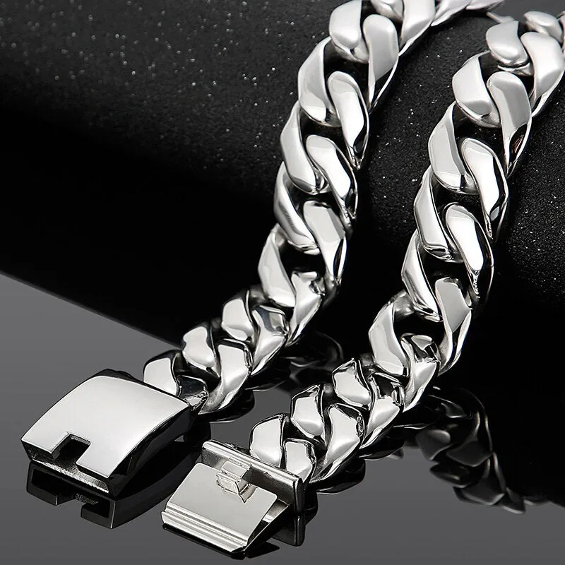 Heavy Stainless Steel 25MM 27" Chain Men's Necklace