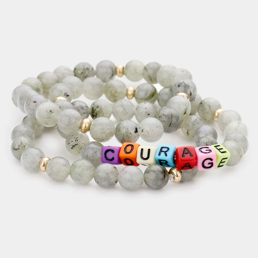 iLLASPARKZ 3PCS - Semi Precious Layered Stretch Bracelets
