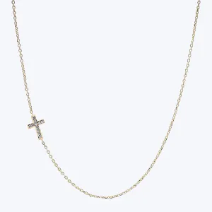 Love Letter Pave Cross Necklace