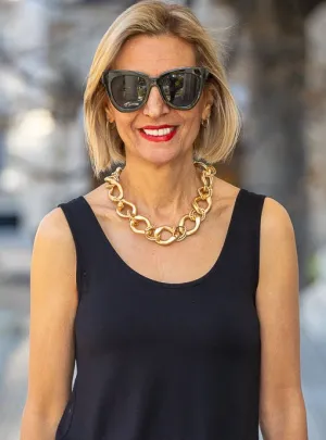 Matte Gold Chunky Chain Statement Necklace