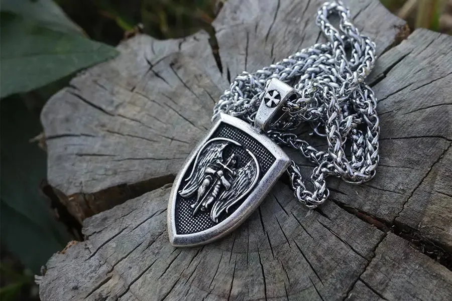 Men's Archangel St. Michael Wing Necklace Pendant Amulet