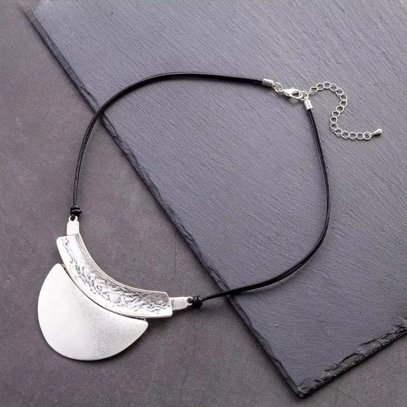 New in Chunky Chokers Necklace for Women Geometric Leather Goth Women's