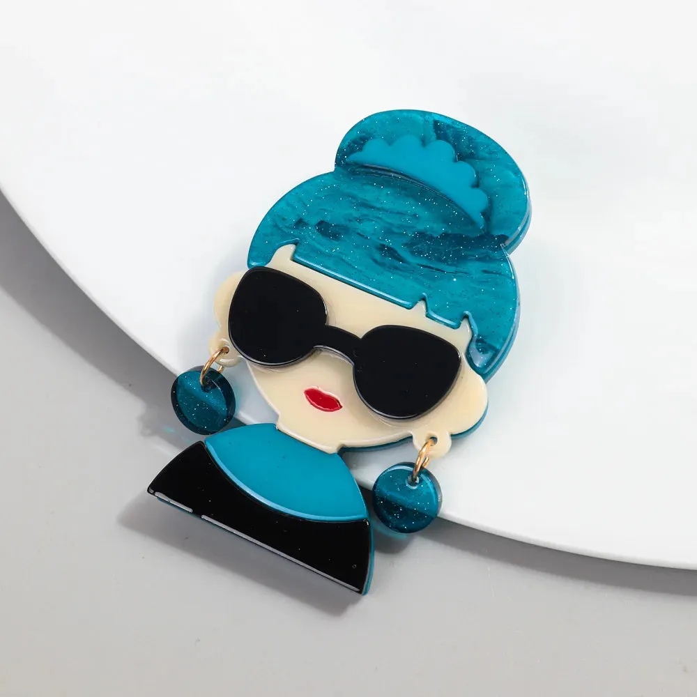 New York New York Acrylic Brooch