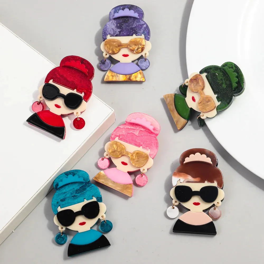 New York New York Acrylic Brooch
