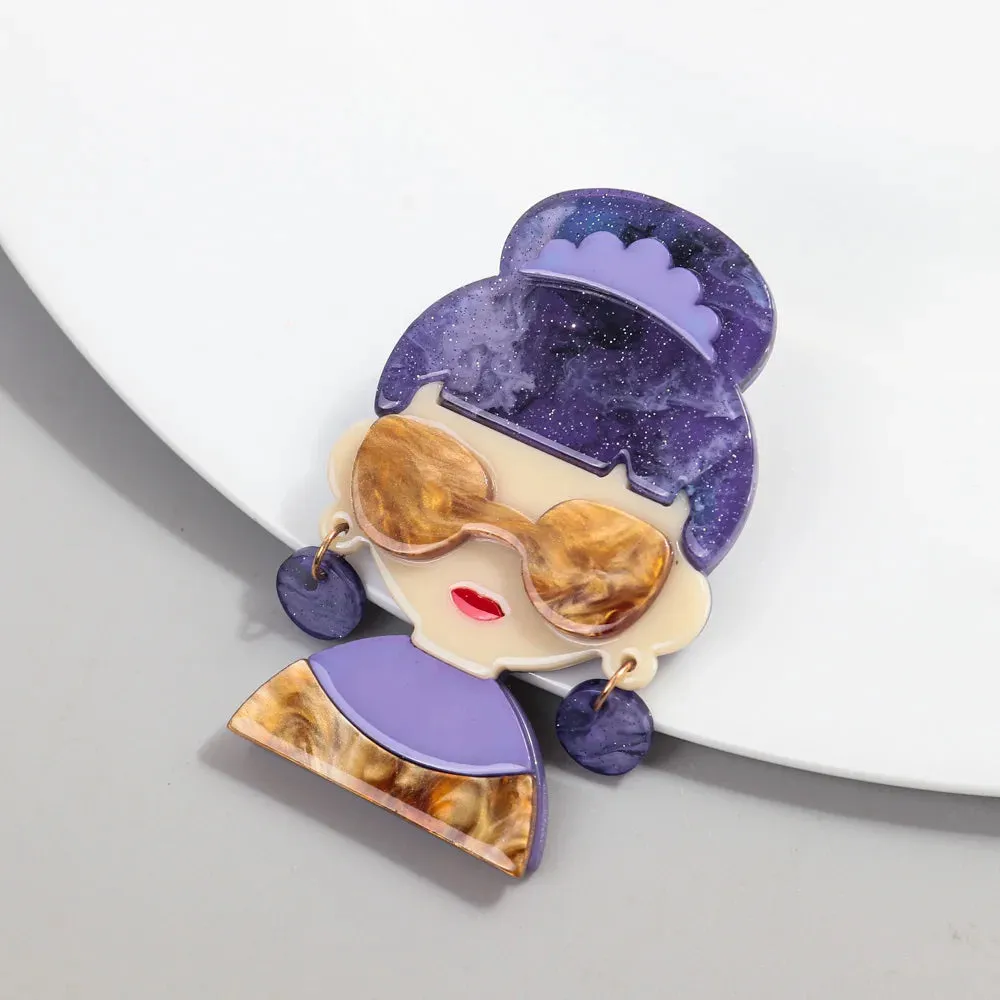 New York New York Acrylic Brooch