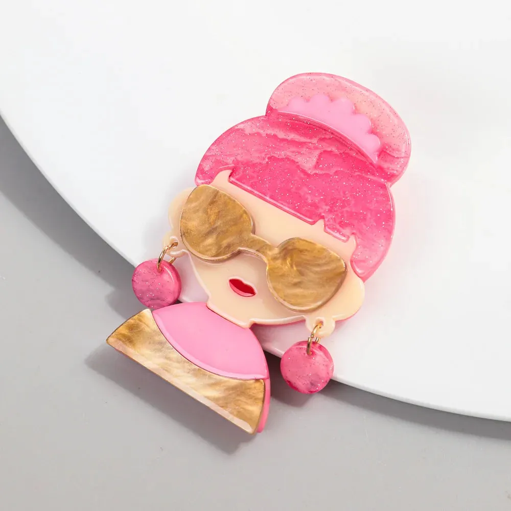 New York New York Acrylic Brooch