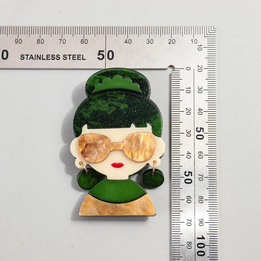 New York New York Acrylic Brooch