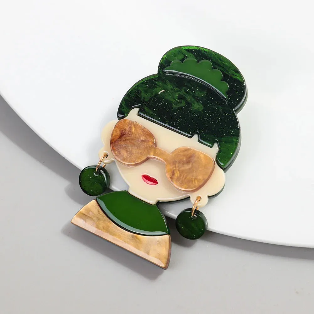 New York New York Acrylic Brooch