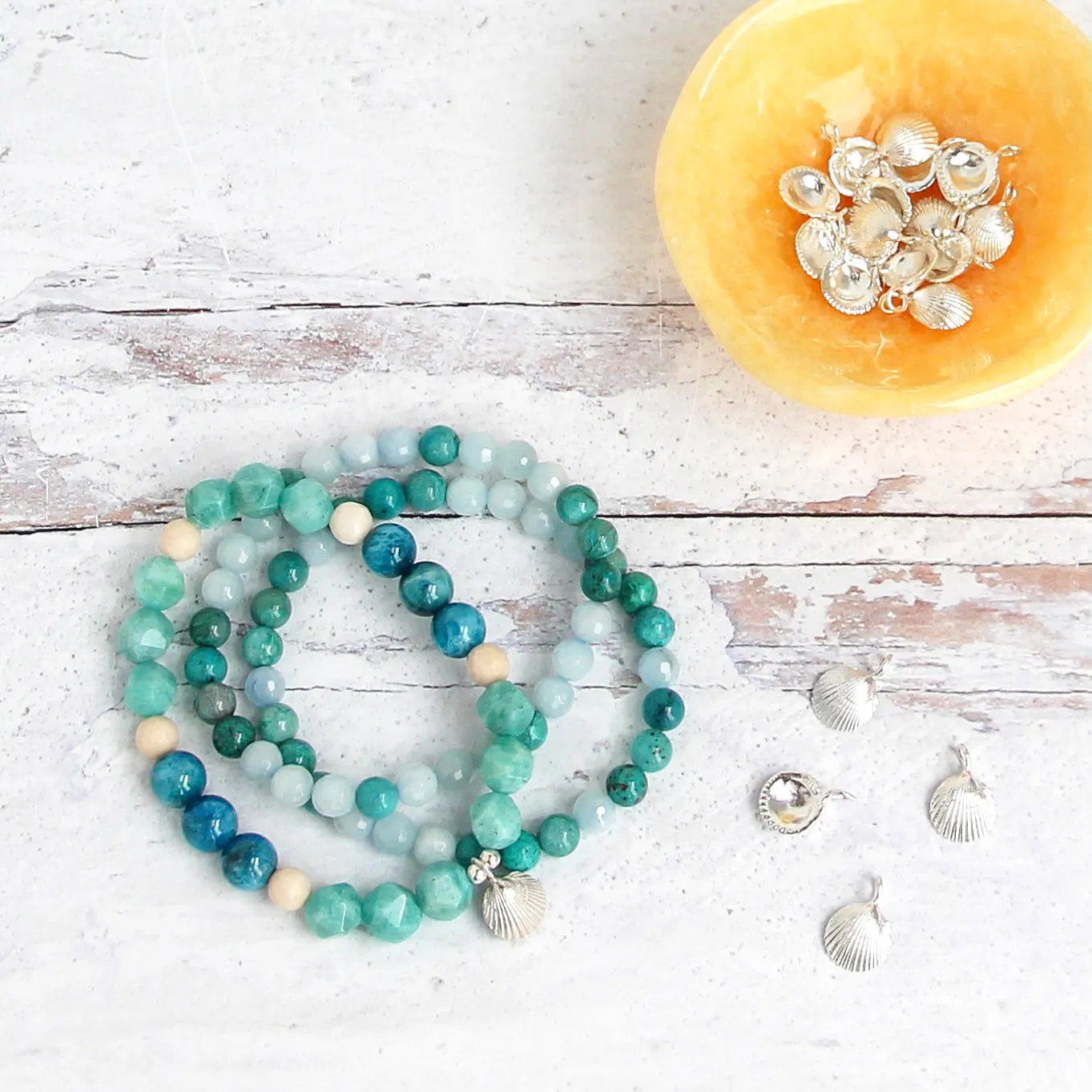 Ocean Dreams Stack | Amazonite, Apatite, Chrysocolla, Aquamarine, Riverstone