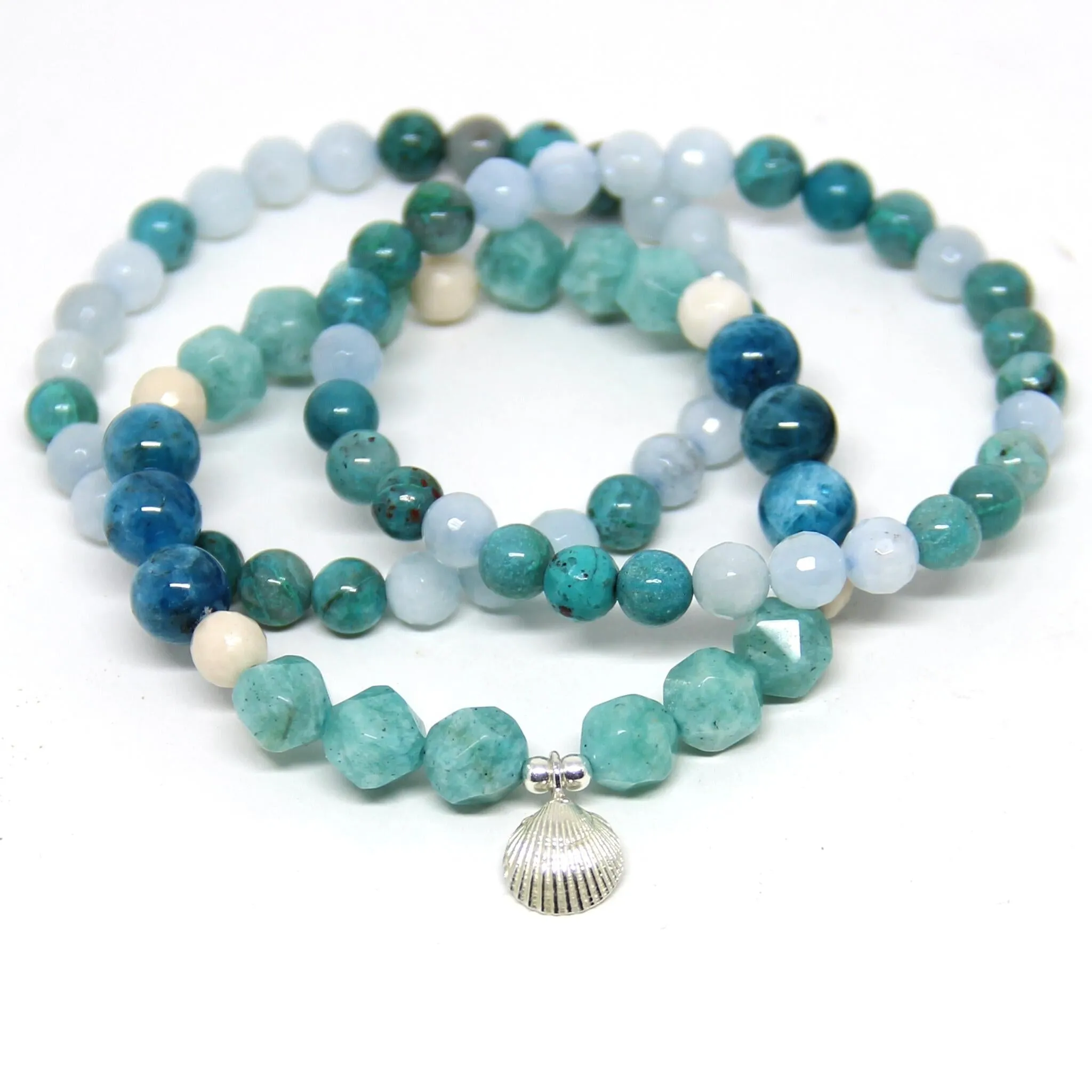 Ocean Dreams Stack | Amazonite, Apatite, Chrysocolla, Aquamarine, Riverstone