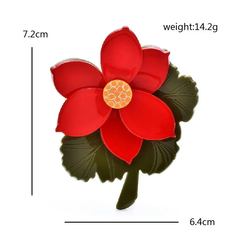 Retro Flower Acrylic Brooches