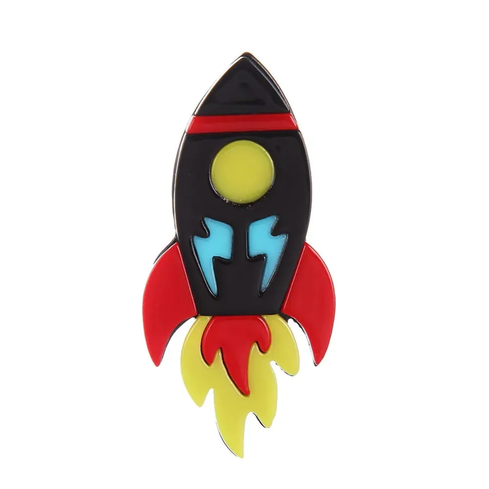 Rocket Acrylic Brooch