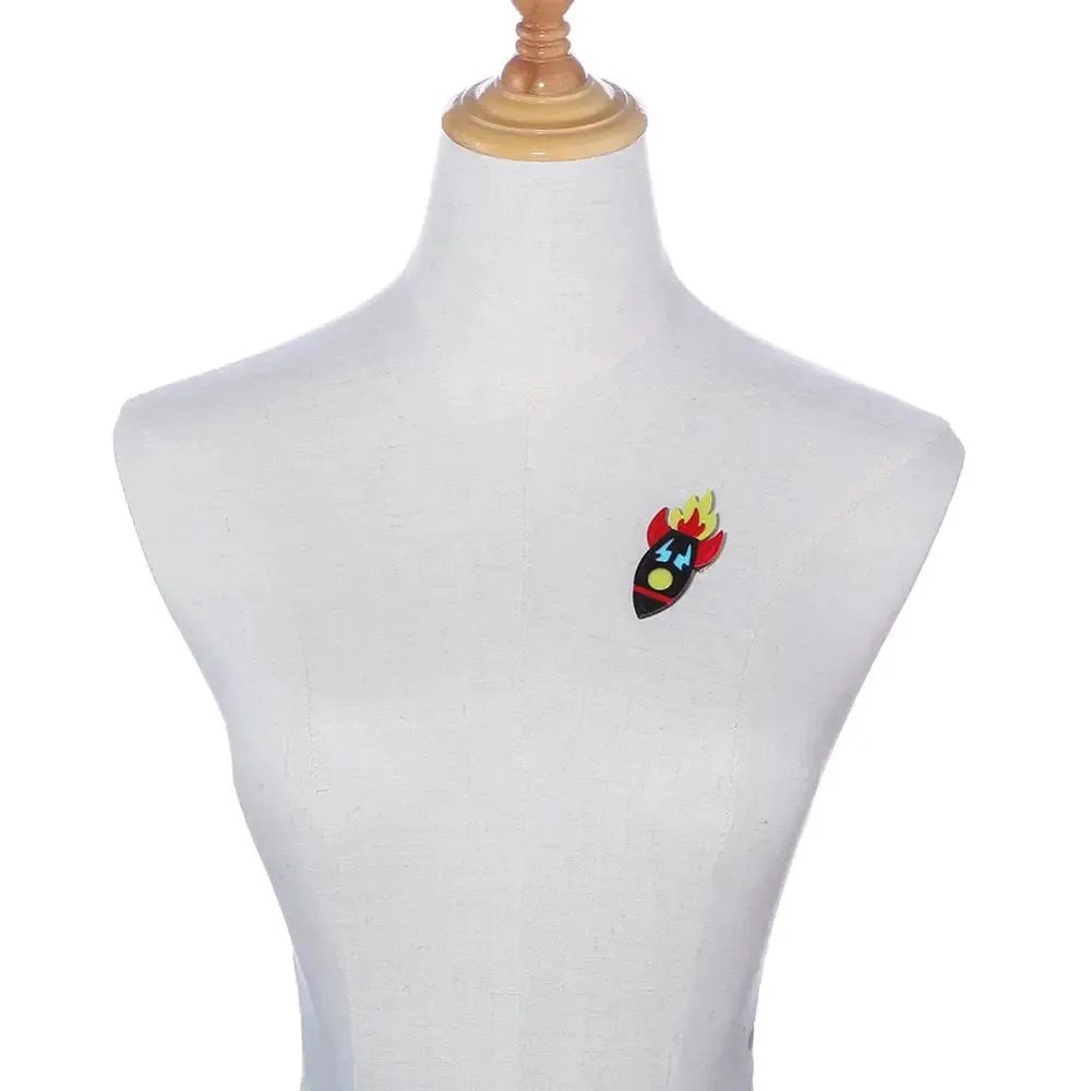 Rocket Acrylic Brooch