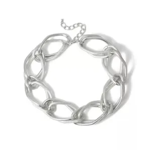 Silver Chain Choker Necklace