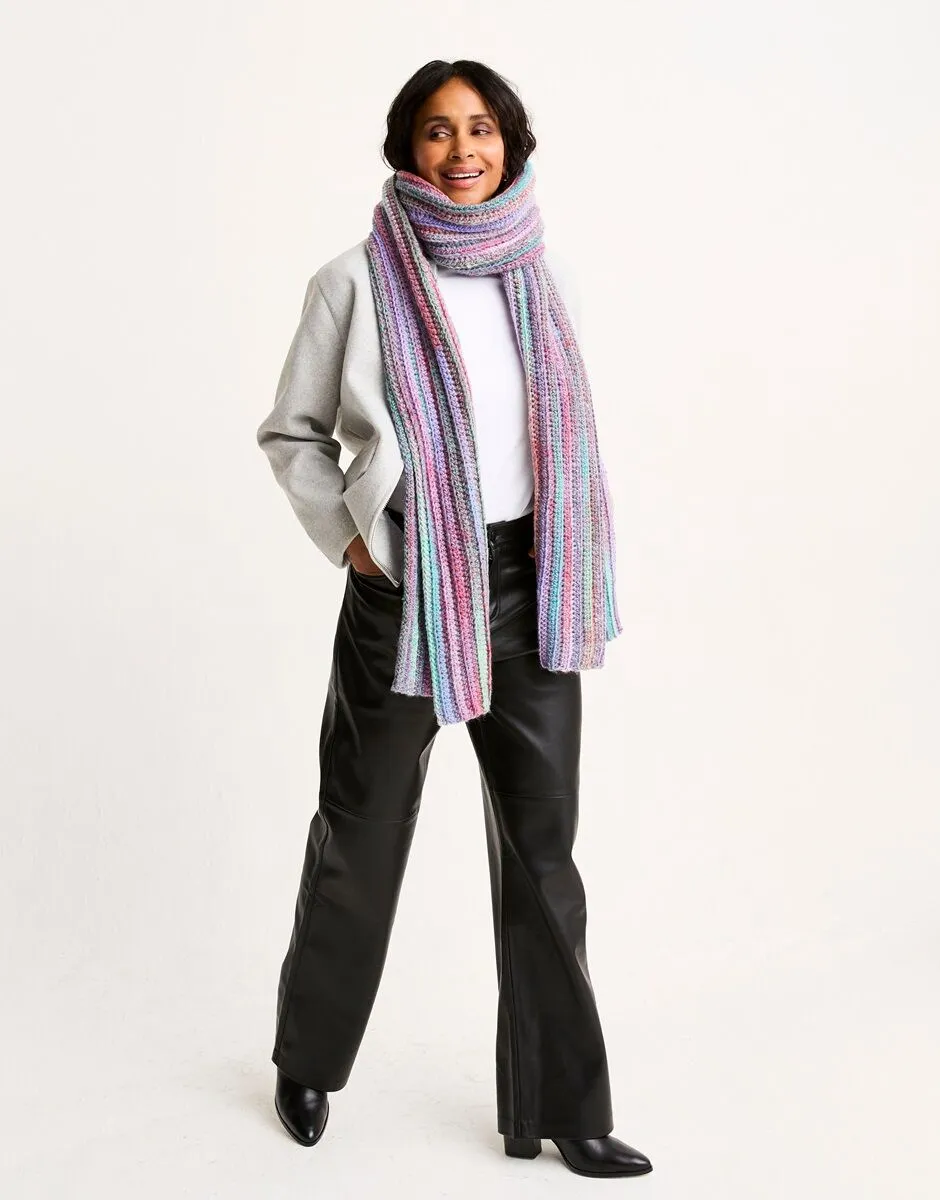 Sirdar RICH SEAM CROCHET SCARF PATTERN IN JEWELSPUN WITH WOOL CHUNKY 10811