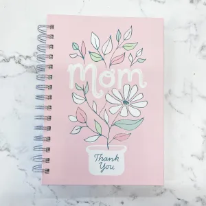 Thank You Mom Pink and White Daisy Journal