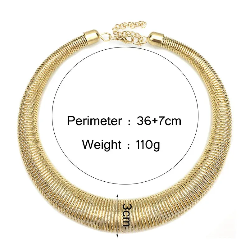 UKEN Women Chunky Metal Torques Collar Chokers Necklaces Fashion Jewelry Punk Accessories Statement Necklace Wholesale Gift
